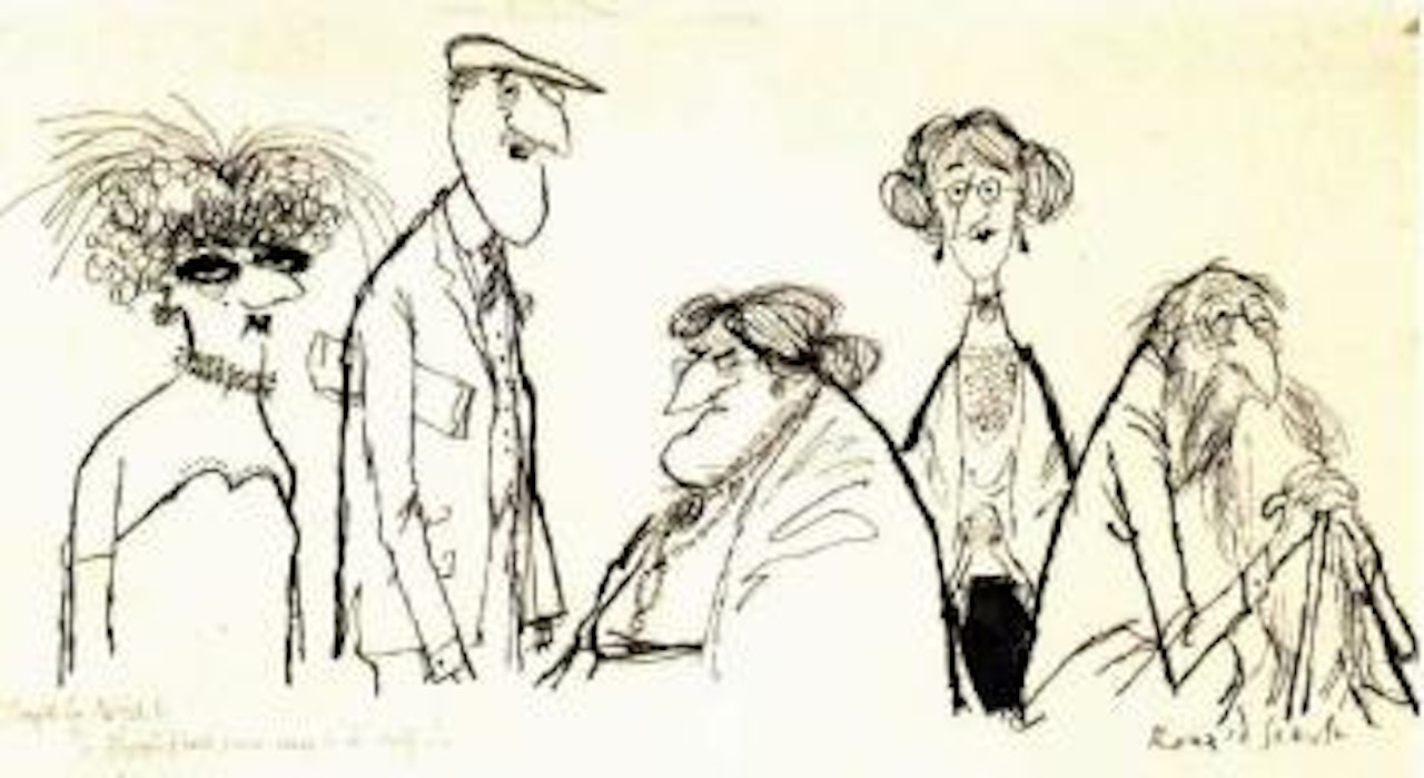 Thoughts by Nigel M, Ye English by Ronald Searle