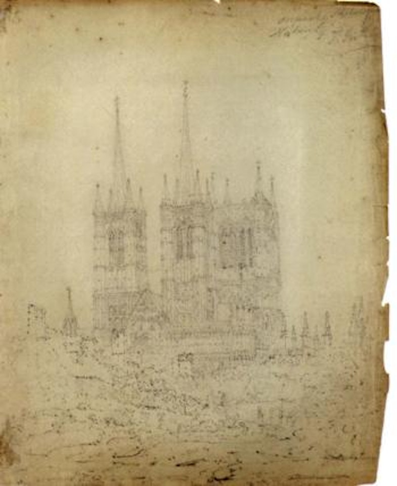 View of Lincoln cathedral by Thomas Girtin