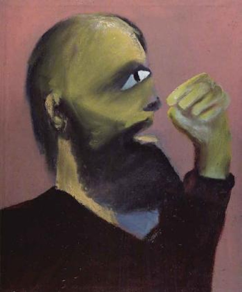 Colonial head. Kelly Gang, St. Kilda beach scene by Sidney Nolan