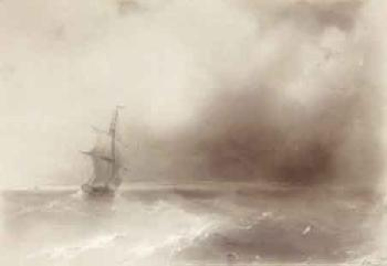 Ship on high seas by Ivan Konstantinovich Aivazovsky