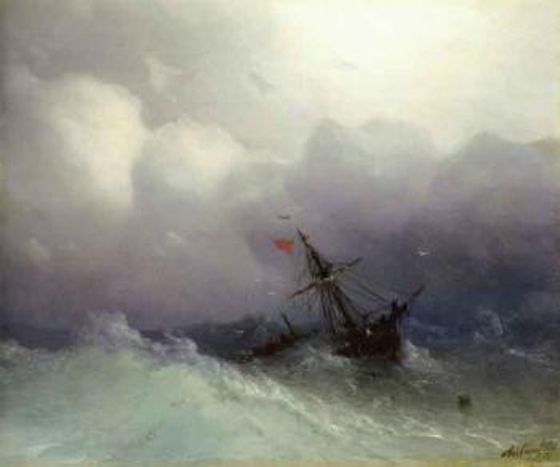 Shipwreck on stormy seas by Ivan Konstantinovich Aivazovsky