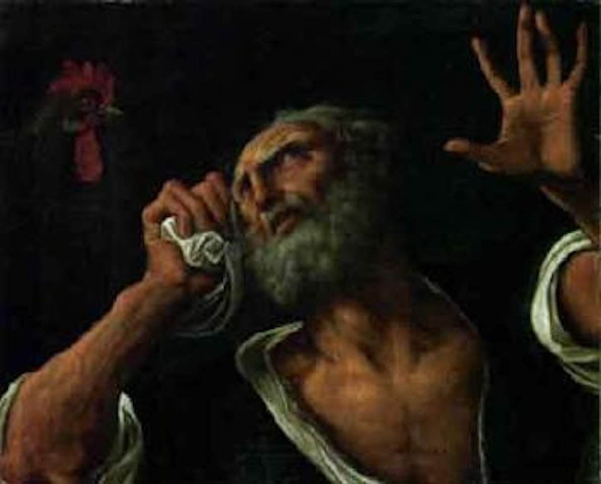 Saint Peter repenting by Roman School