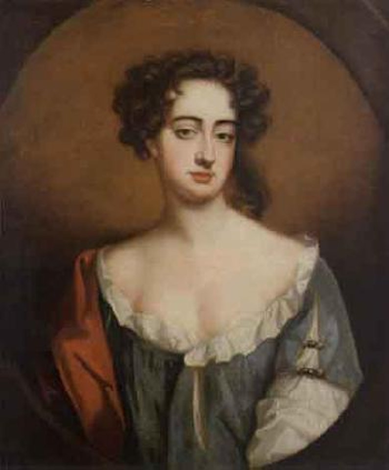 Portrait of a lady, in a blue gown by Henry Raeburn