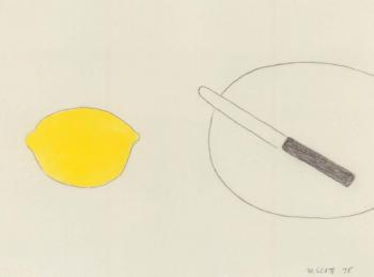 Lemon, plate and knife by William Scott