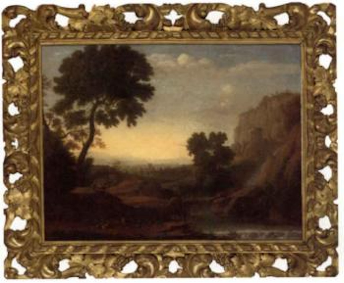 Italianate river landscape with figures resting under a tree by Claude Lorrain