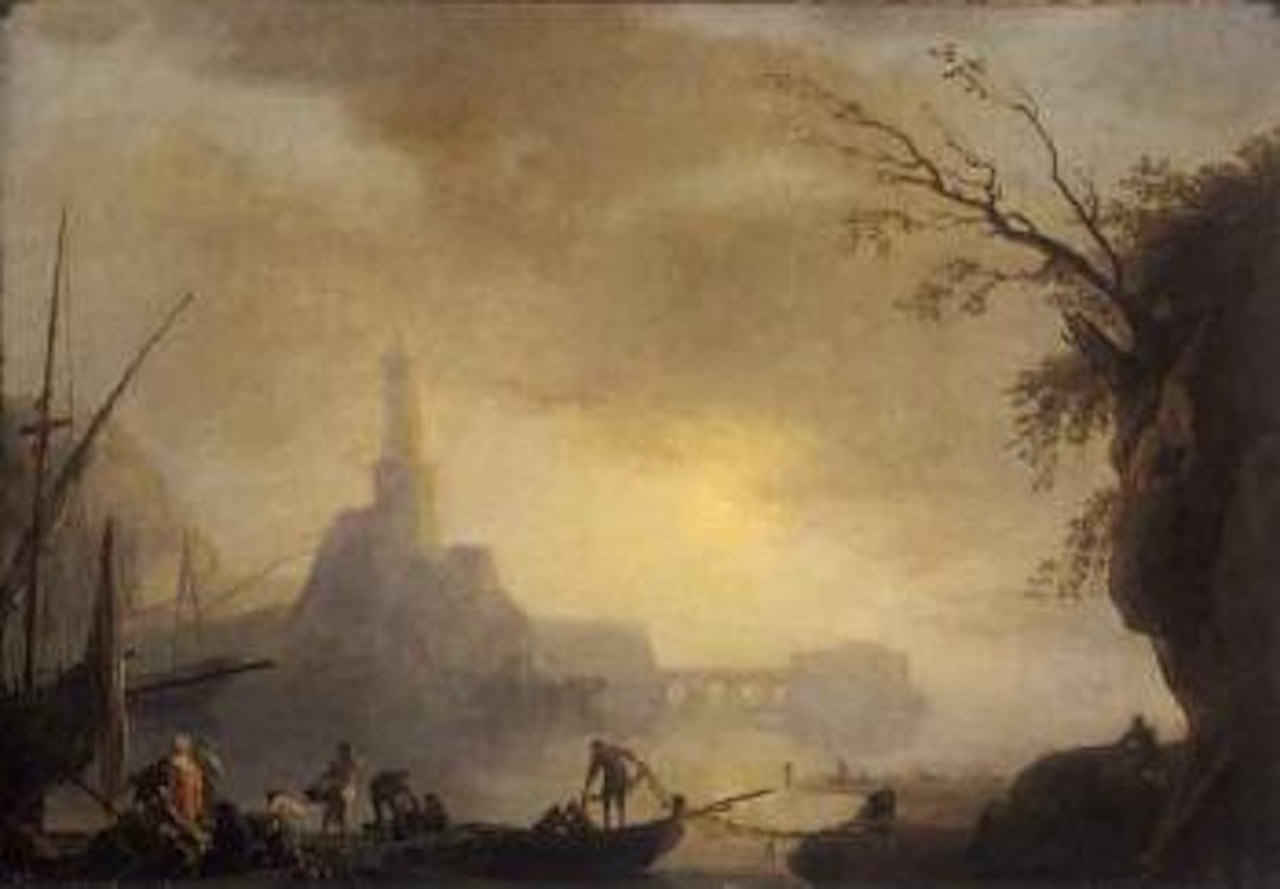 Pecheurs au lever du jour by Claude Joseph Vernet