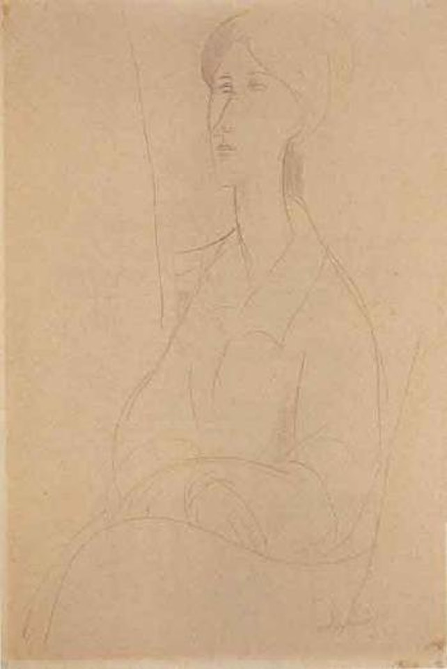 Hanka Zborowska, hands on her lap by Amedeo Modigliani