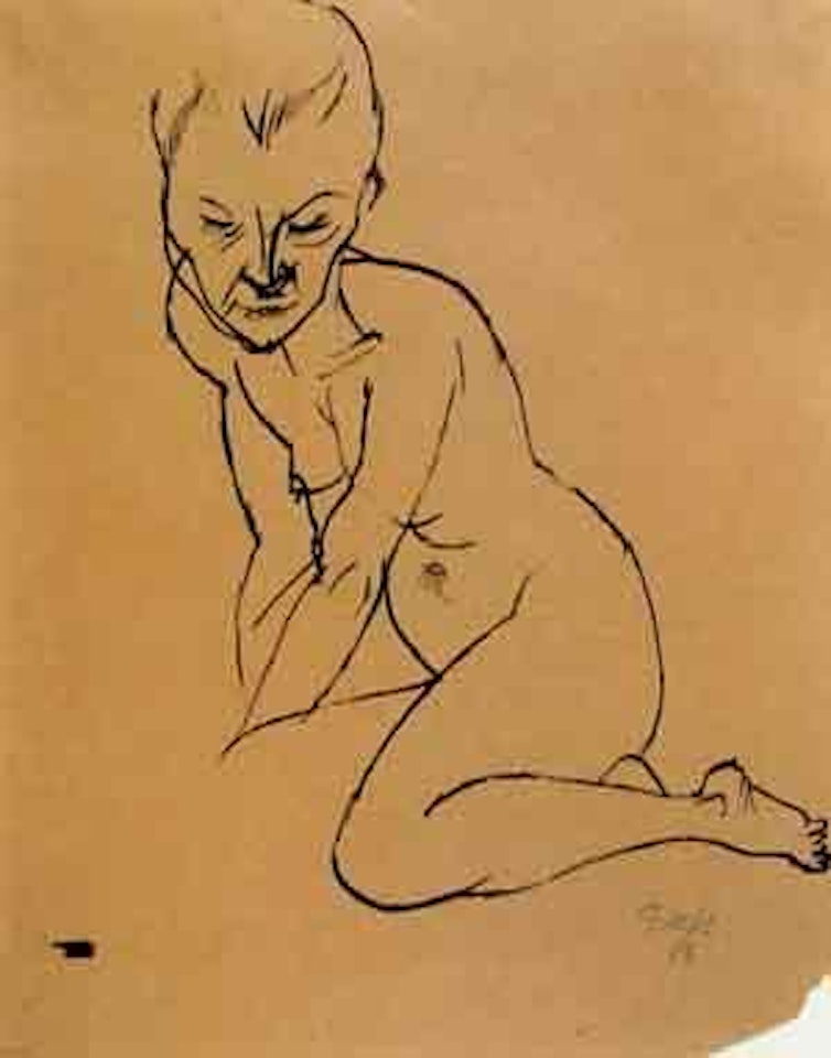 Kneeling woman by George Grosz
