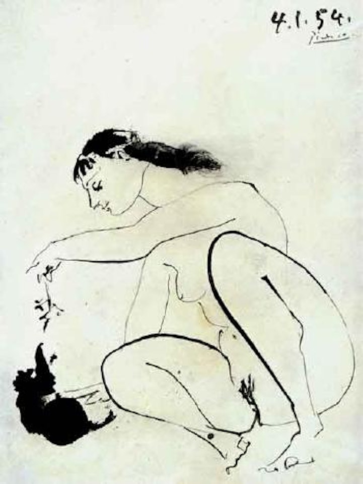 Femme et chat by Pablo Picasso
