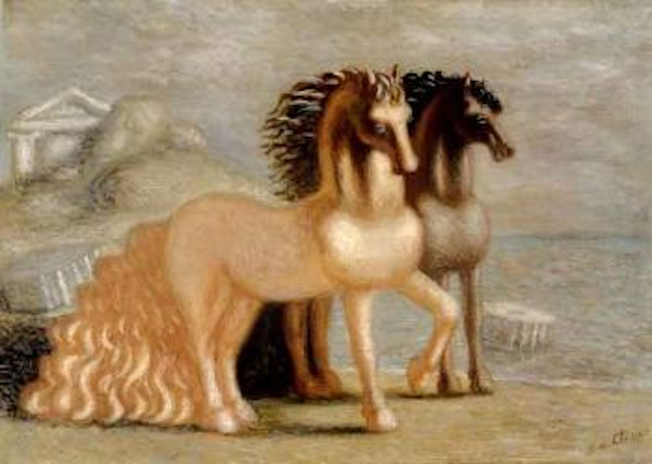 Ancient horses by the sea by Giorgio de Chirico