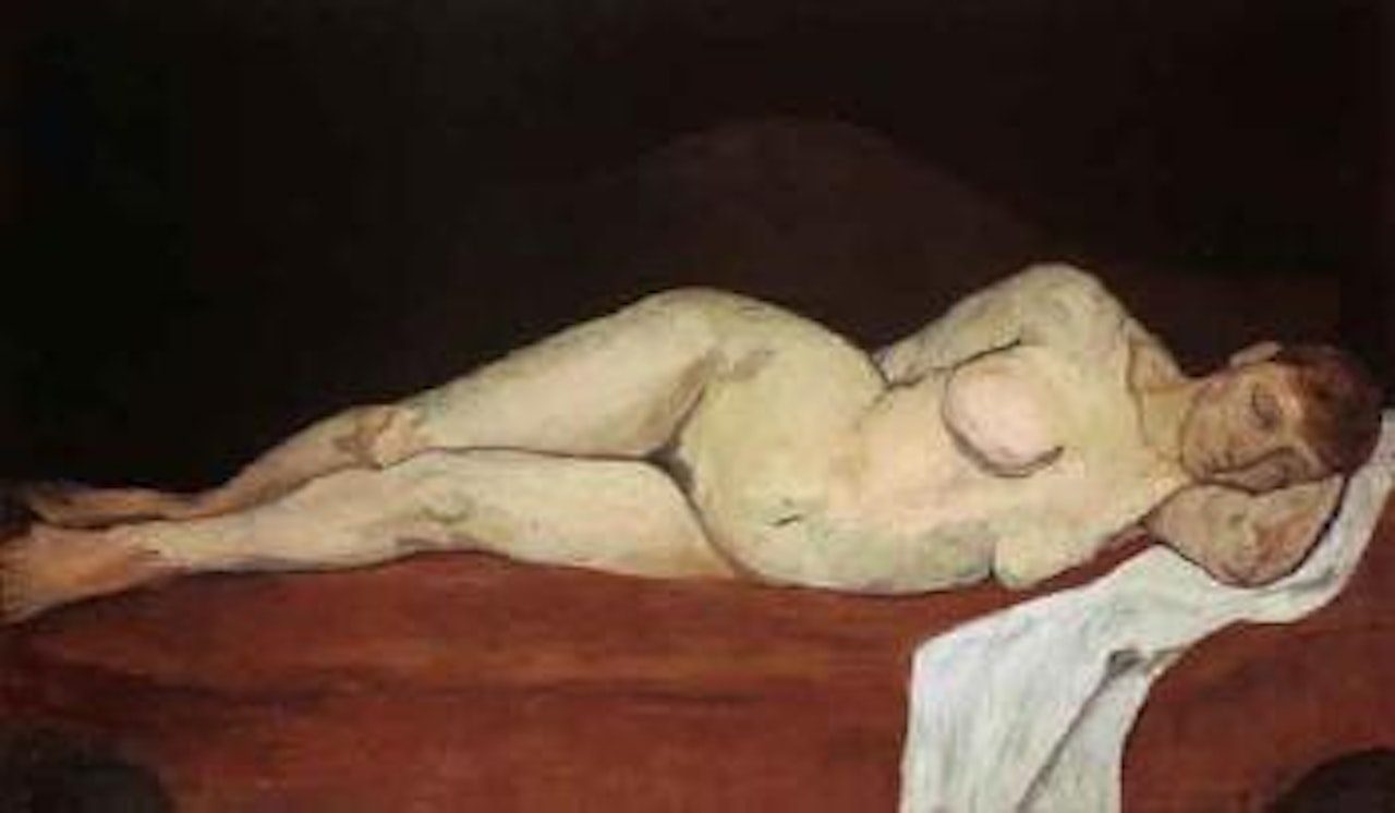Femme couchee sur divan by Emile Bernard