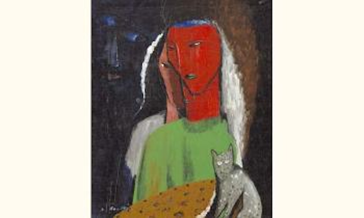 Personnages au chat gris by Jean Crotti