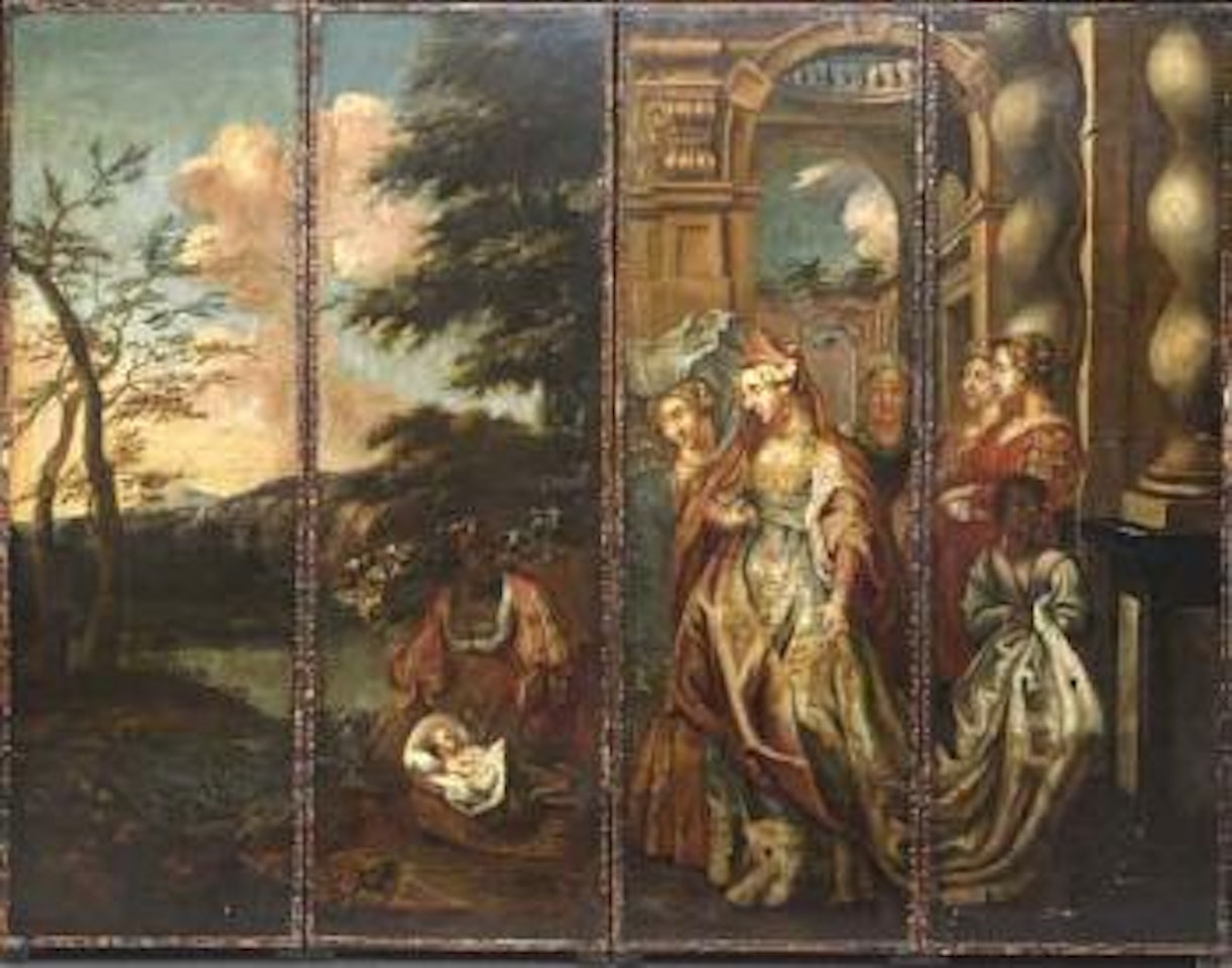 Moses saved from the river by Flemish School
