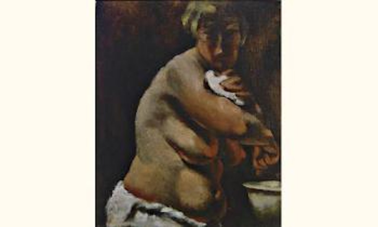 Jeune femme nue a sa toilette by Jean Fautrier