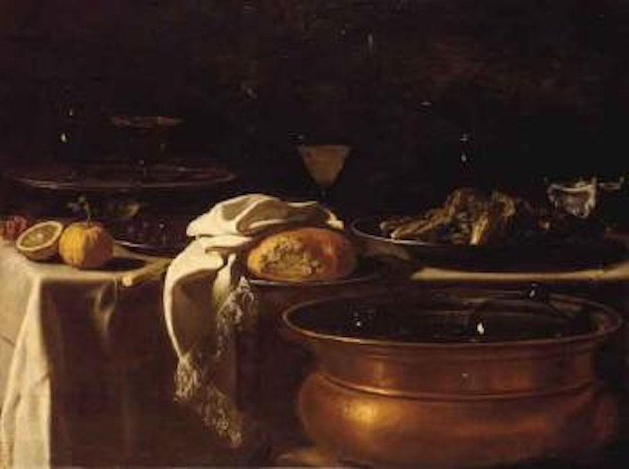 Kitchen interior by Giuseppe Recco