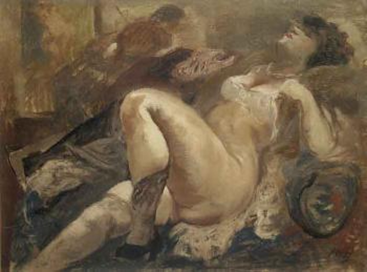 Model and artist by George Grosz