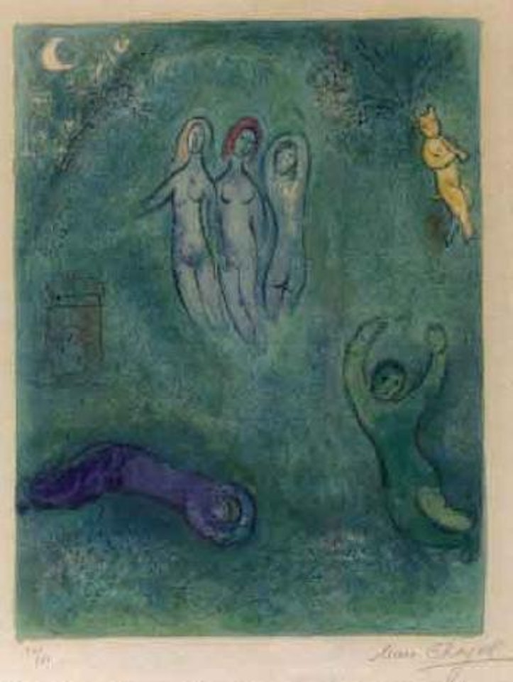 Daphnis and Chloe, the dream of Daphnis and the nymphs by Marc Chagall