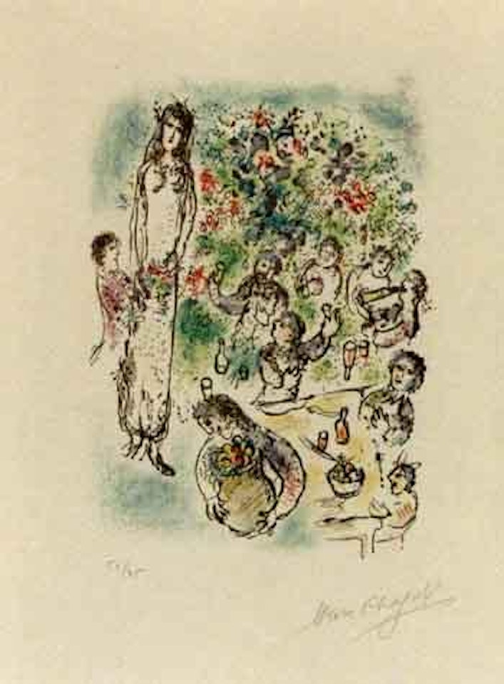 In the land of the gods, then all poured libations by Marc Chagall