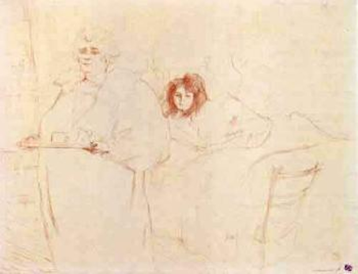Femme au plateau, petit dejeuner by Henri de Toulouse-Lautrec