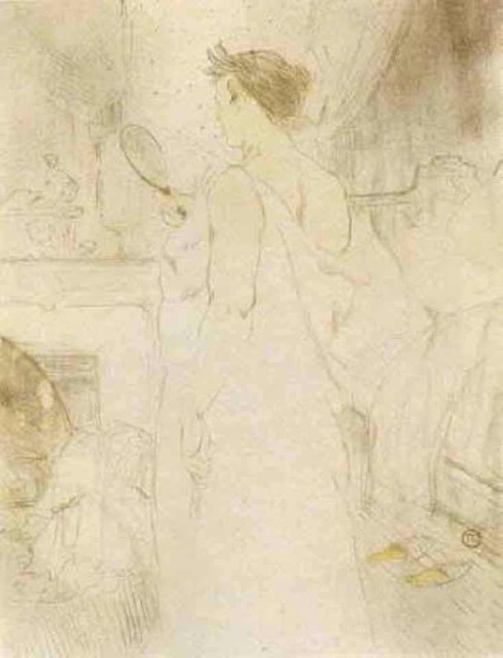 Femme a glace, la glace a main by Henri de Toulouse-Lautrec