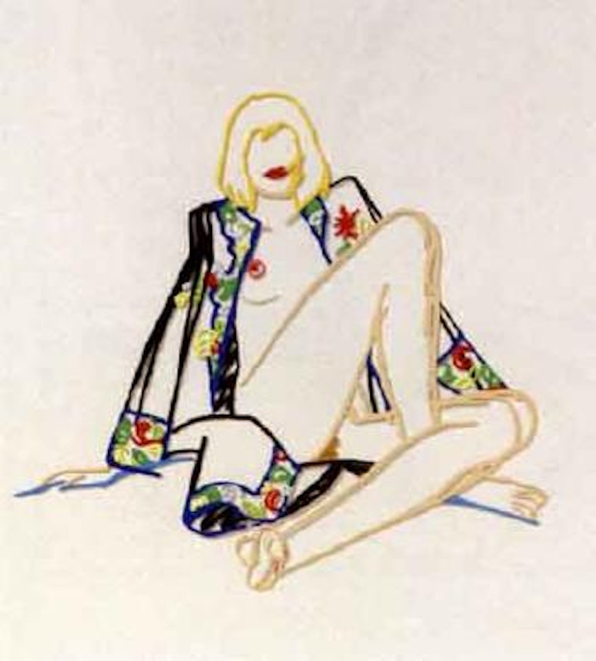 Monica sitting in robe by Tom Wesselmann