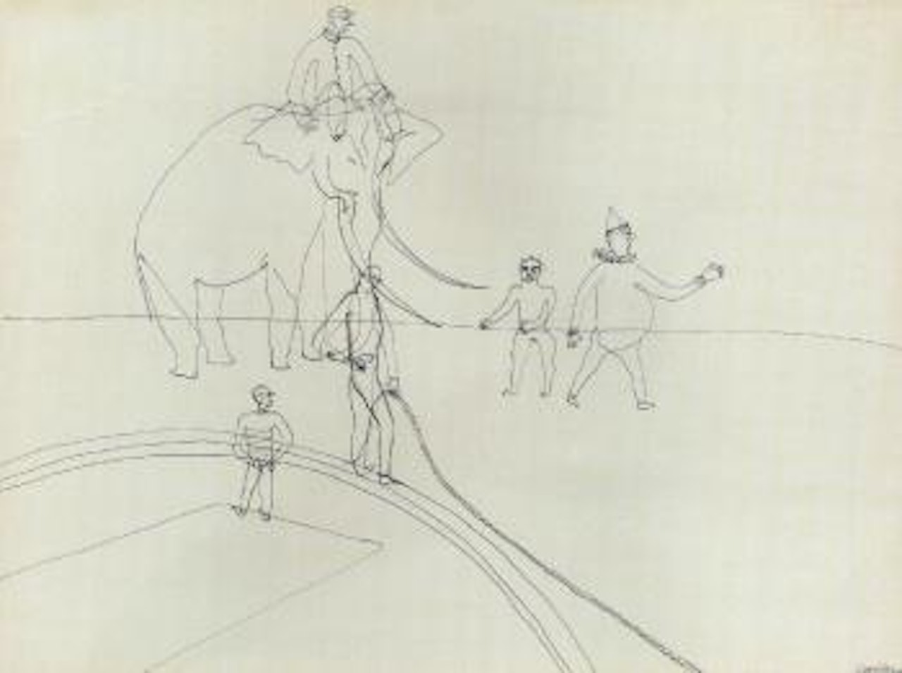 Elephant and trainer by Alexander Calder