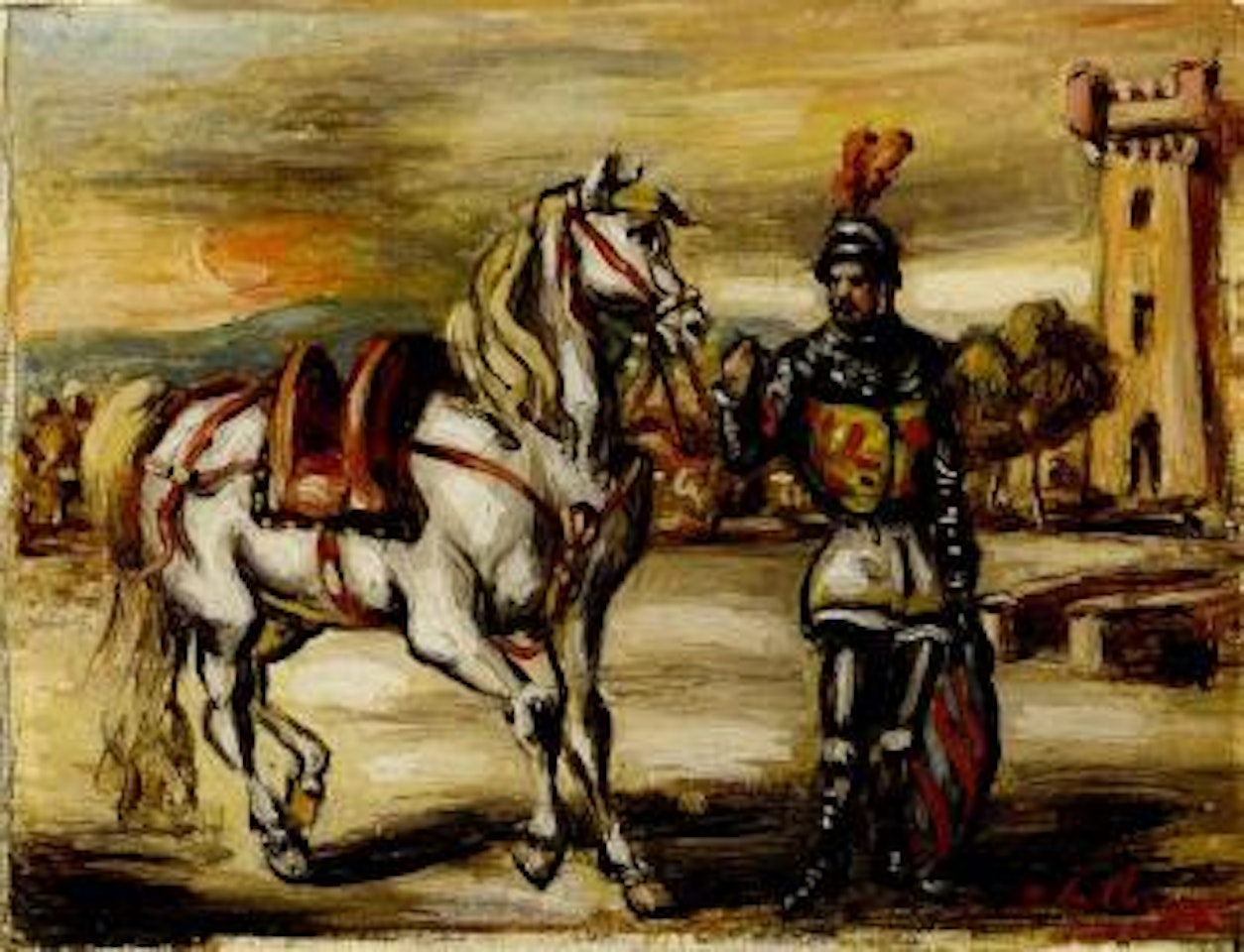 Warrior with horse by Giorgio de Chirico