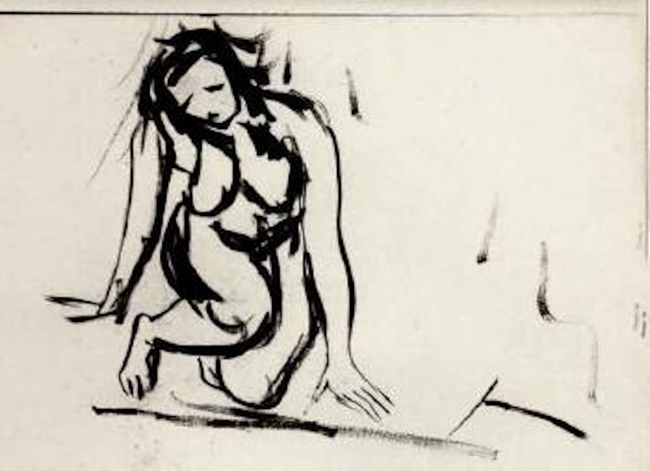 Female nude by Lucio Fontana
