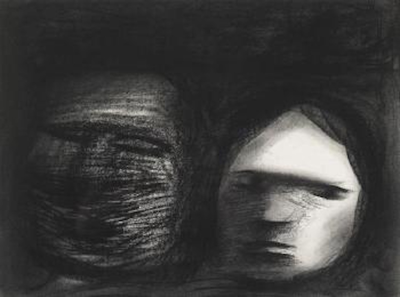 Two faces by Charles Blackman