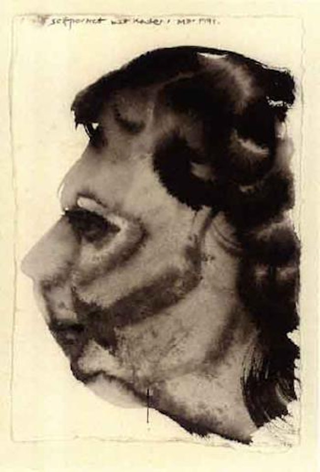 Self portrait Kater. Portrait van A M van Kerckhoven by Marlene Dumas