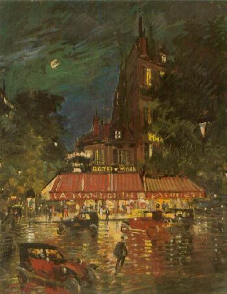 Night time before the Cafe Mandolin, Paris by Konstantin Alekseevich Korovin