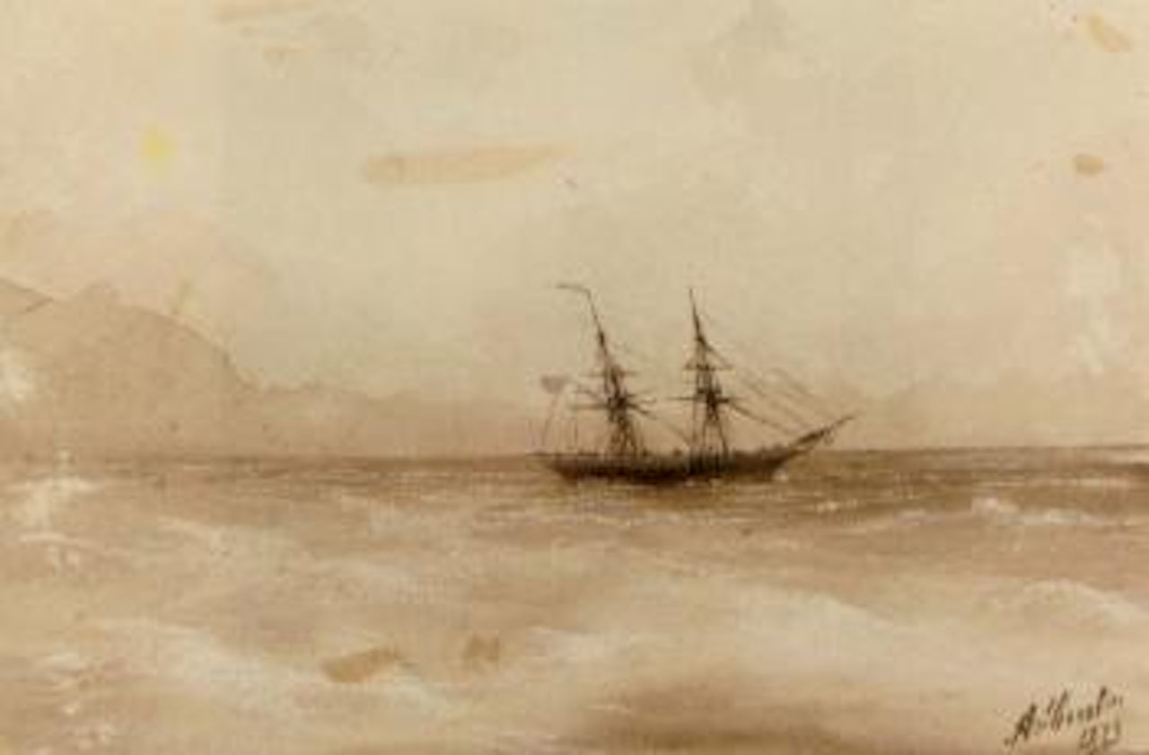 Ship in calm waters by Ivan Konstantinovich Aivazovsky