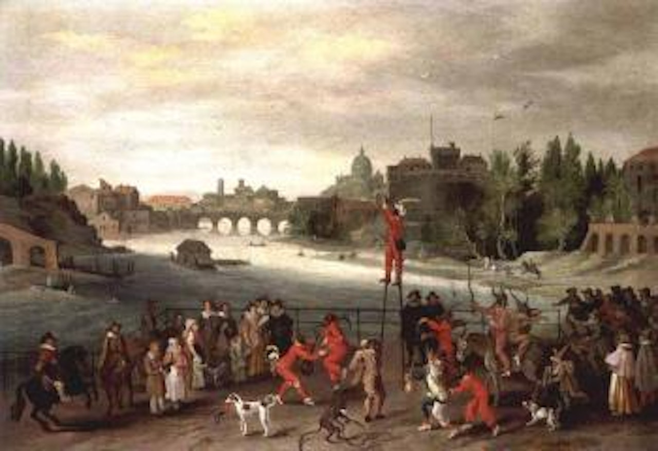 Rome, carnival on the River Tiber by Flemish School