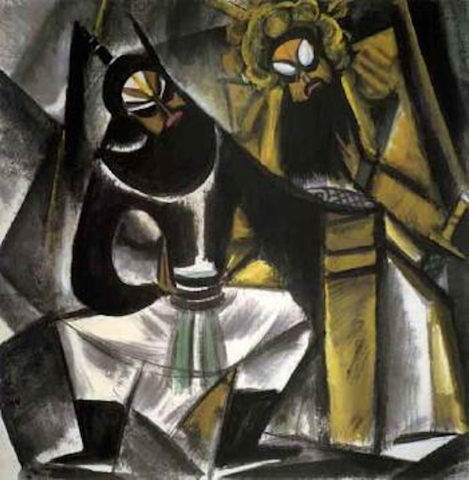 Chinese opera series scene of Assassination of Wang Liao by Lin Fengmian