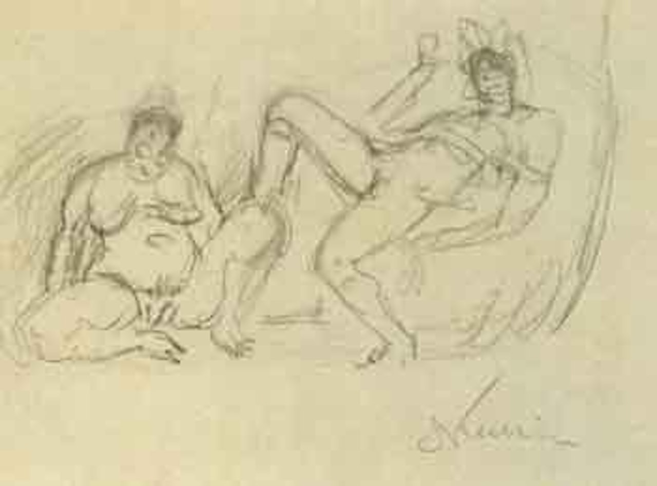 Two nudes by Alfred Kubin