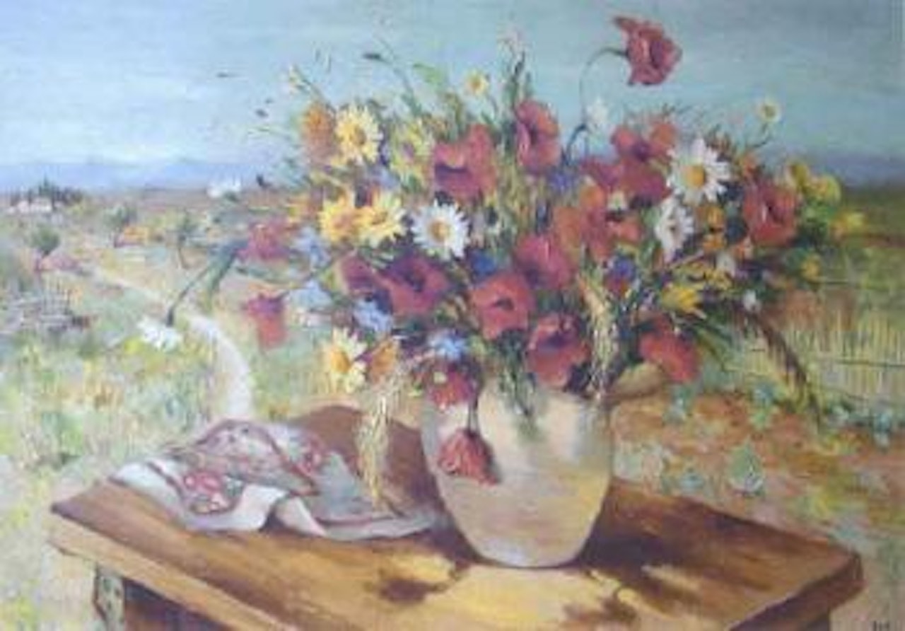 Bouquet de fleurs des champs dans une ruche by Marcel Dyf