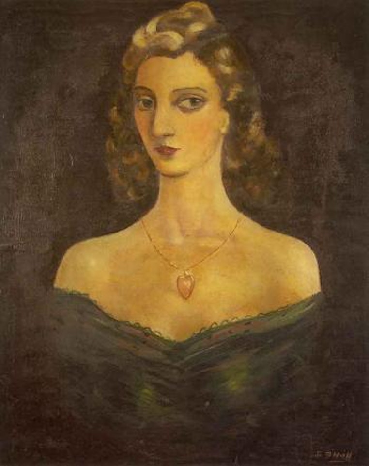 Woman with locket by Daniel O'Neill