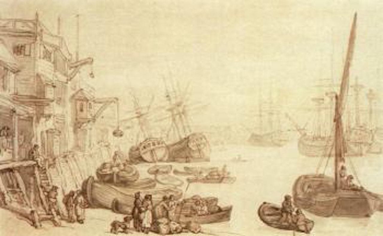 Thames wharf by Thomas Rowlandson