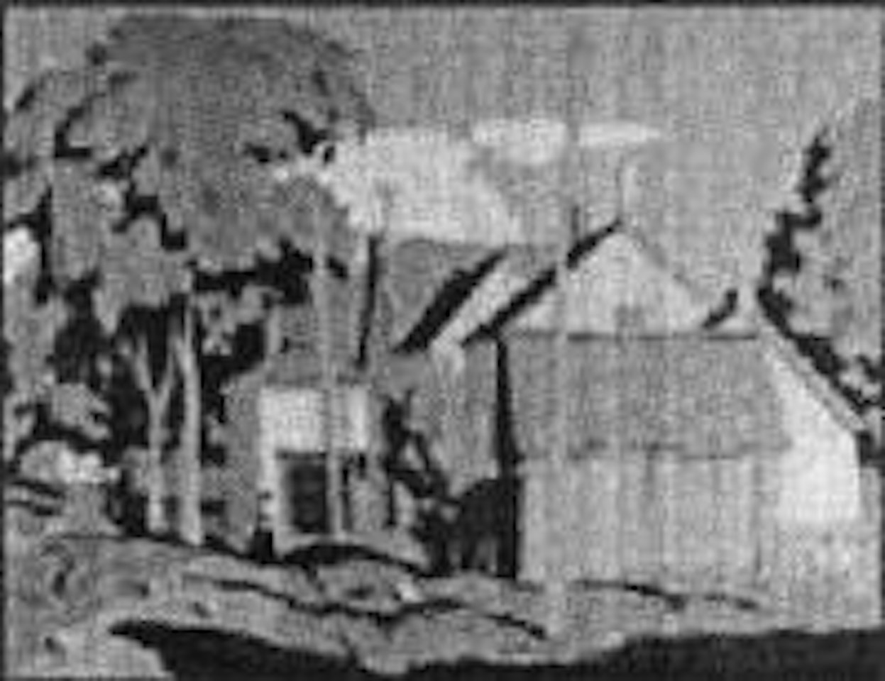 Ontario village. Unfinished work of making maple syrup by Alfred Joseph Casson