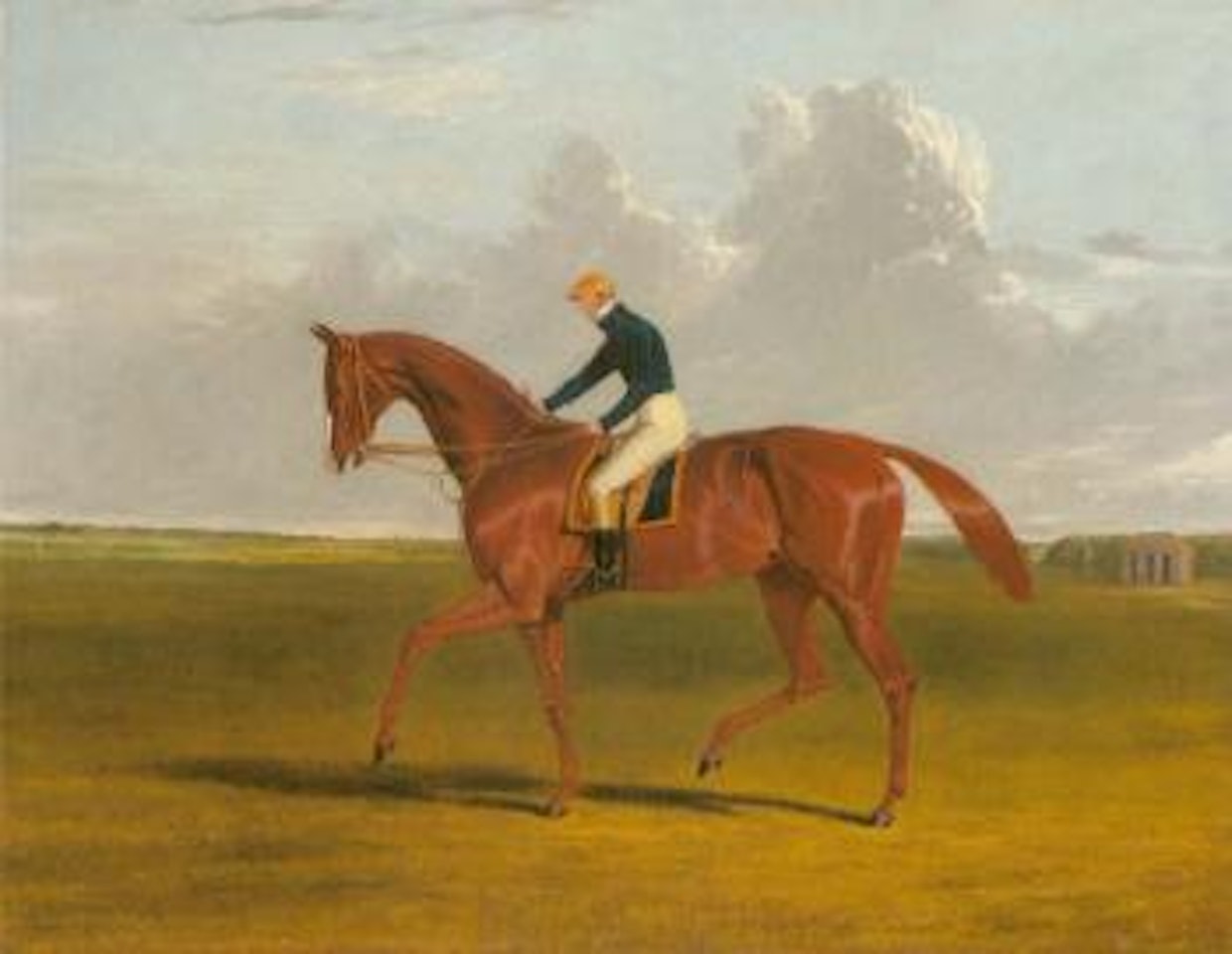 Colonel Peel's chestnut filly Vulture, with jockey up, Newmarket Heath by John Frederick Herring