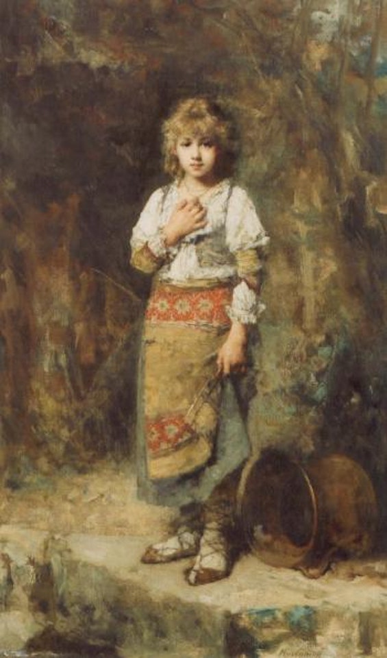 Young peasant girl by Alexei Harlamoff