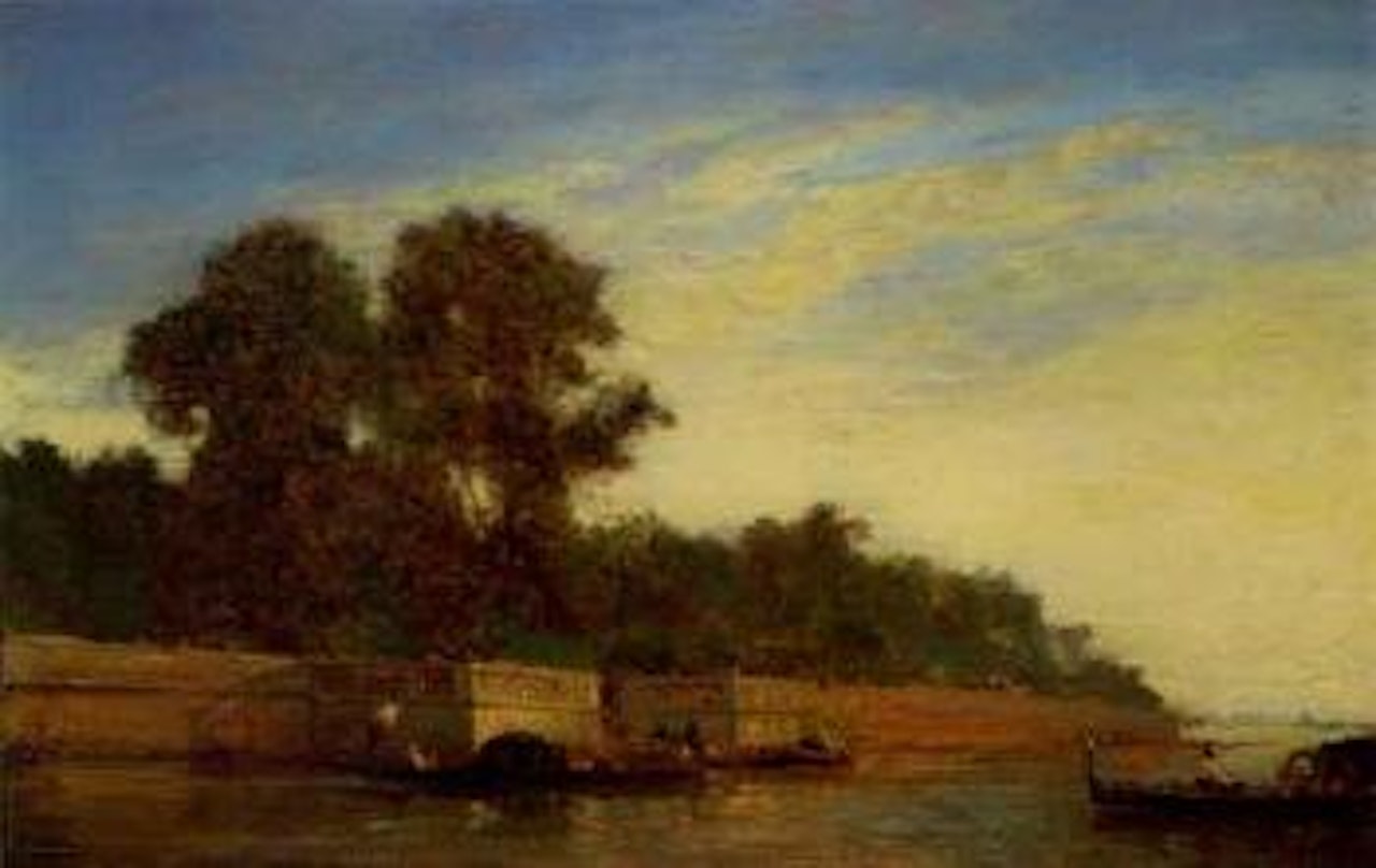 Venise, l'embarcadere du Jardin Francais by Félix Ziem