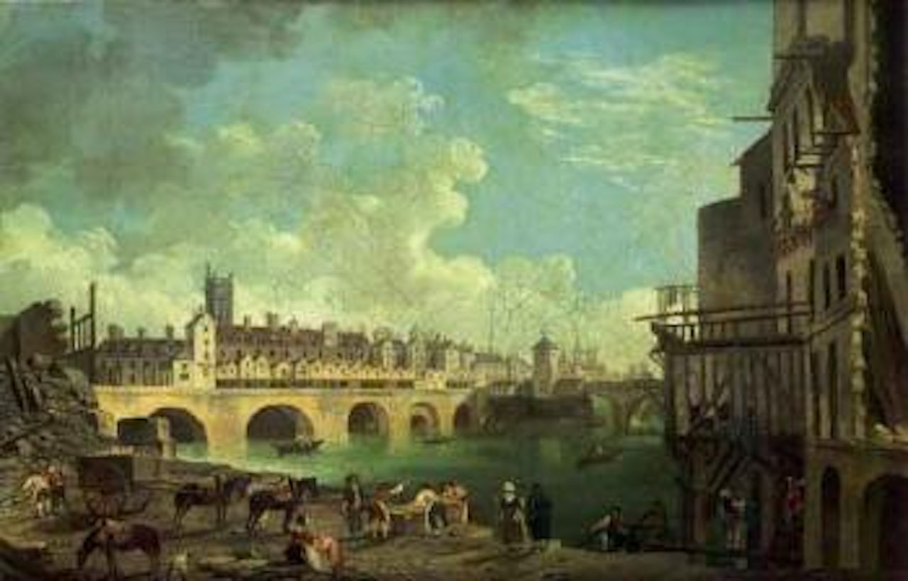 La demolition des maisons du pont au Change by Pierre Antoine Demachy