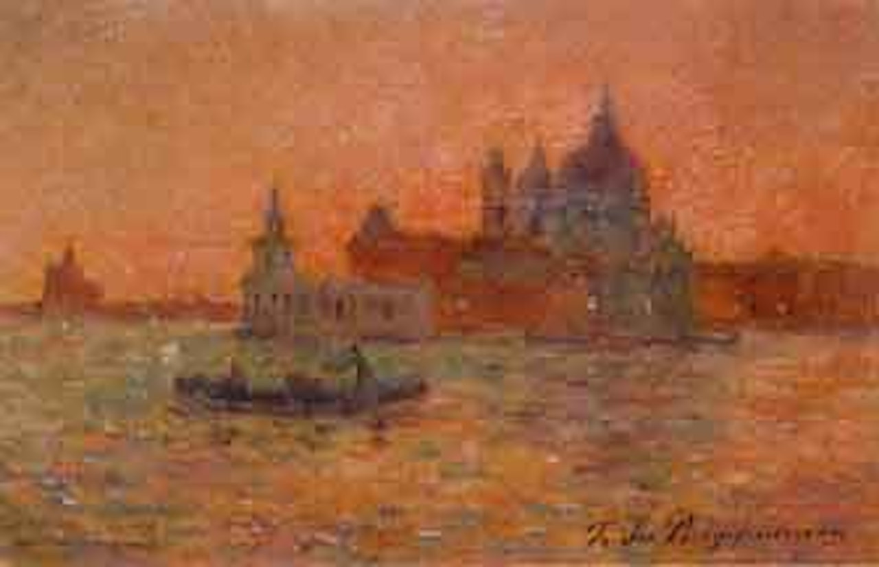 Gondoles devant la Salute by Ferdinand du Puigaudeau