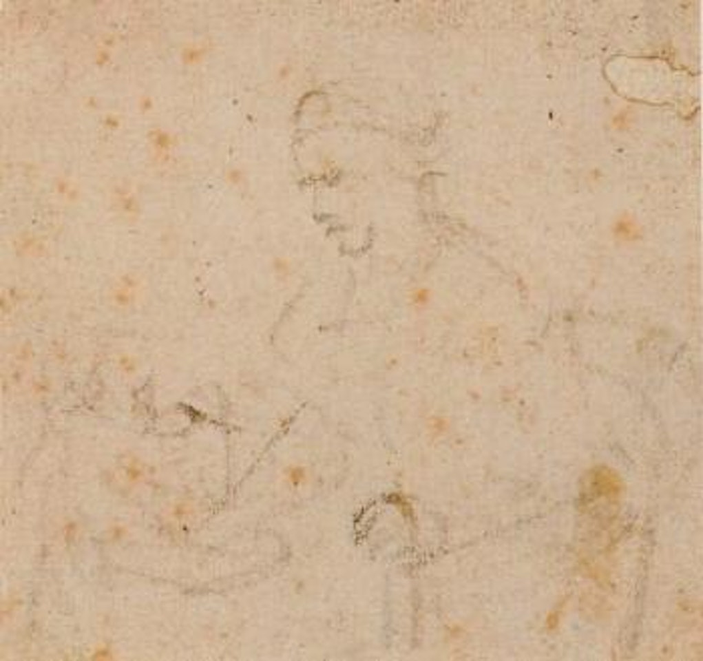Homme assis avec un enfant debout by Attributed to Rembrandt Harmensz van Rijn
