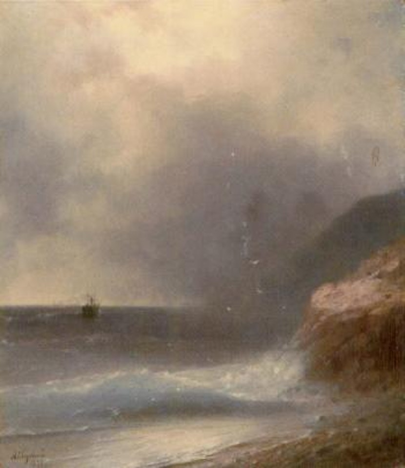Shipping vessel off the coast by Ivan Konstantinovich Aivazovsky