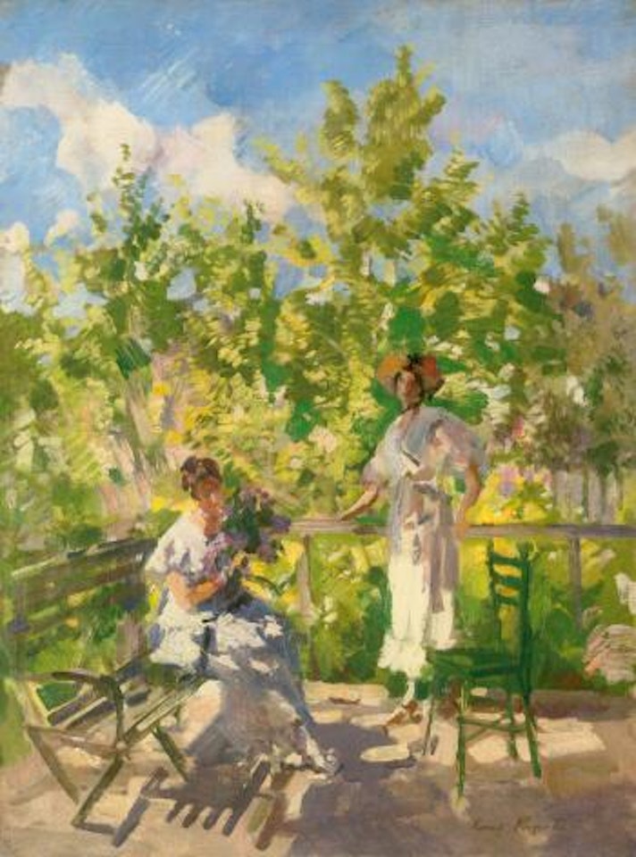 Afternoon tea on the terrace by Konstantin Alekseevich Korovin