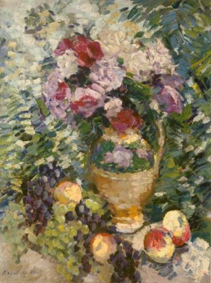 Basket of flowers by Konstantin Alekseevich Korovin