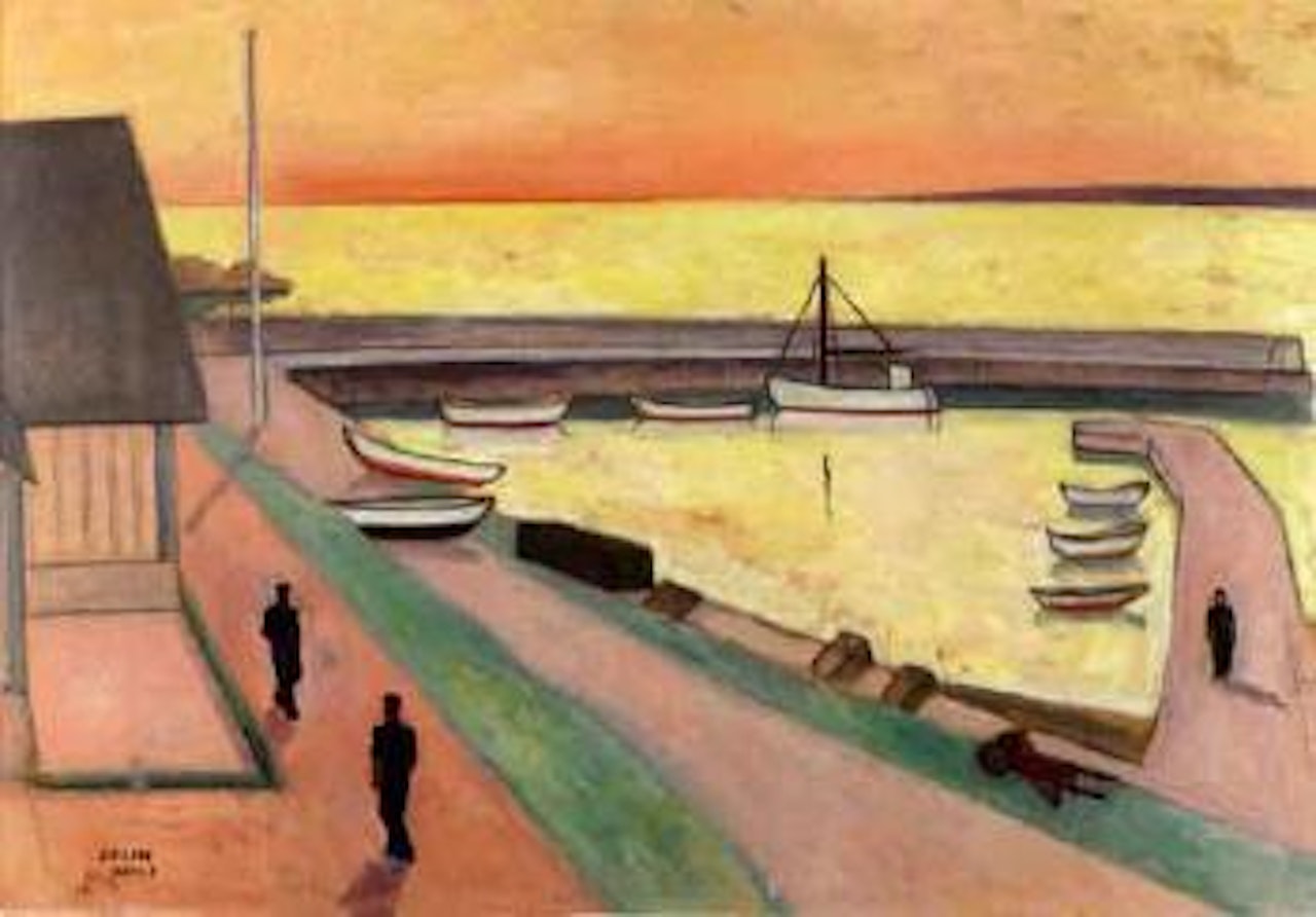 Harbour workers in Arild by Einar Jolin