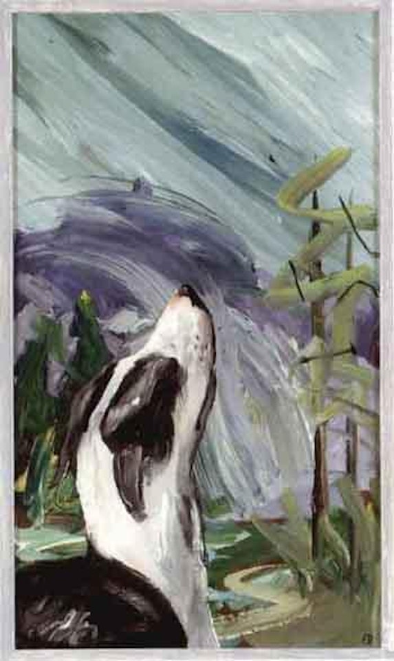 Picture with a dog by Ernst Billgren